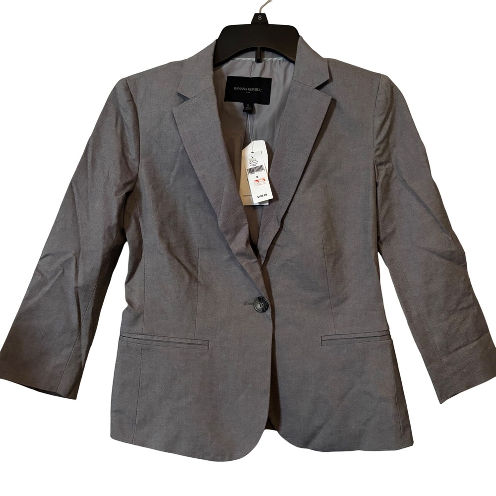 Banana Republic Women's Dress‎ Jacket Sz 0 NWT Career Gray
